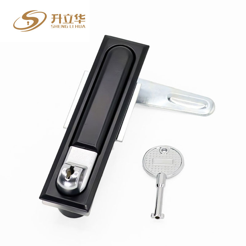 Black MS490-1 mechanical cabinet lock Flat Lock (Includes push lock) 第4张-Shenglihua Lock Co., Ltd.