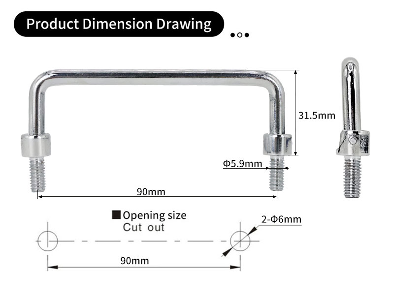 LS506-2-90 Mini Hand Door handle 第2张-Shenglihua Lock Co., Ltd.