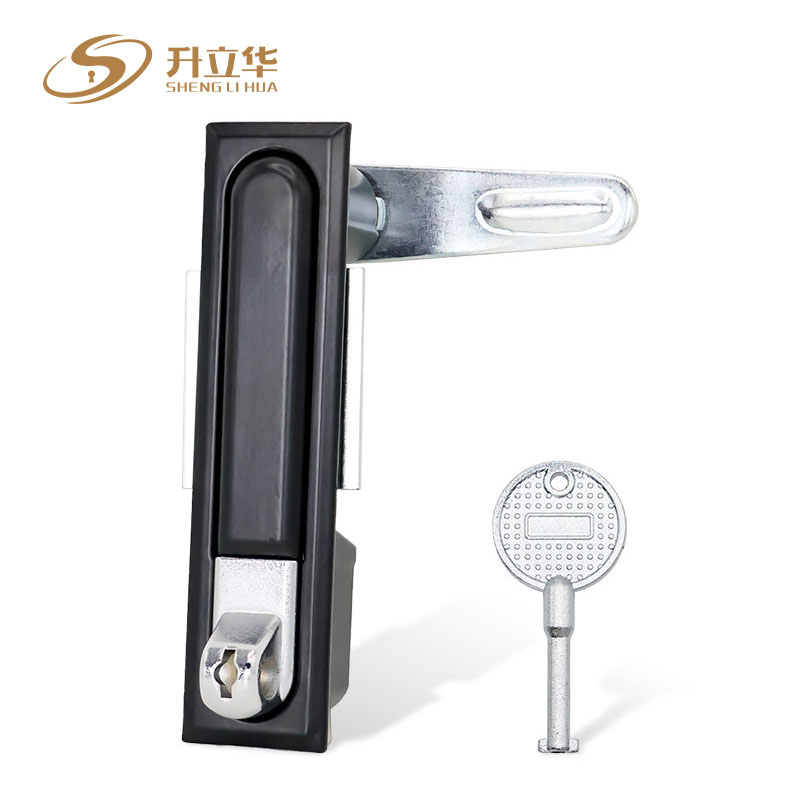Black MS490-1 mechanical cabinet lock Flat Lock (Includes push lock) 第1张-Shenglihua Lock Co., Ltd.