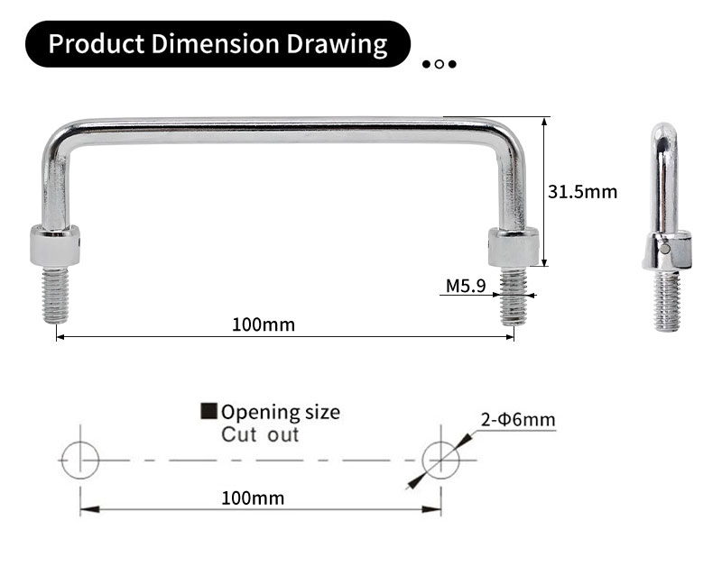 LS506-2-100 Surface-Mounted Handle Door handle 第2张-Shenglihua Lock Co., Ltd.
