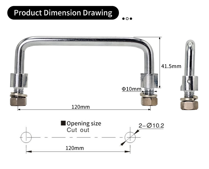 LS506-120 large folding handle Door handle 第2张-Shenglihua Lock Co., Ltd.