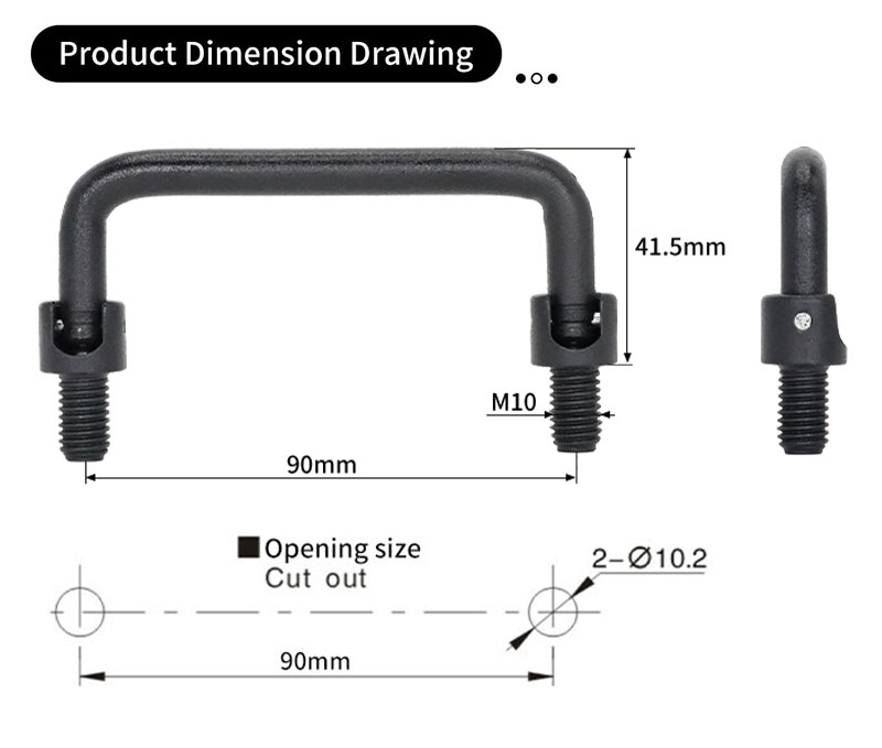 LS506-90 Black door handle Door handle 第2张-Shenglihua Lock Co., Ltd.