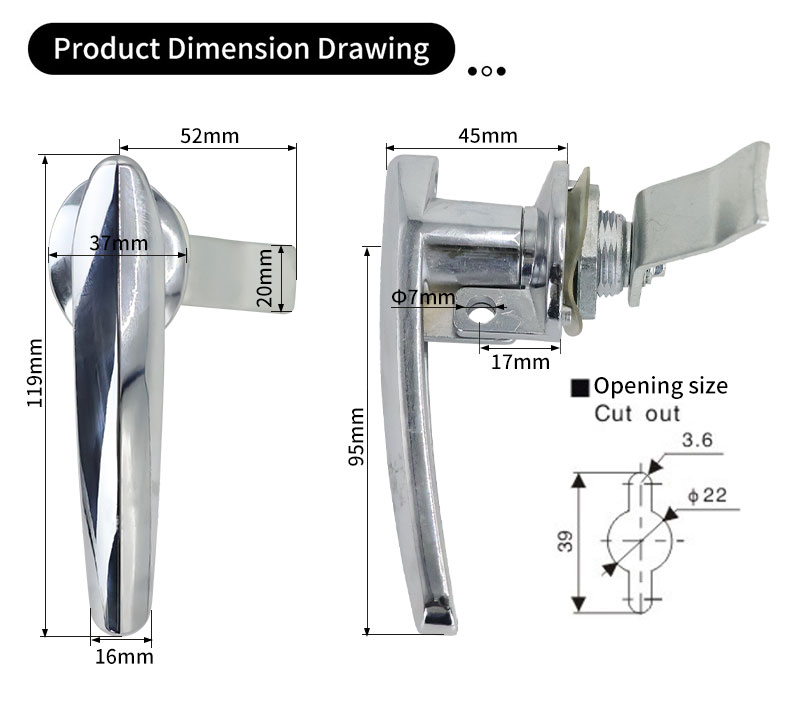AB701-2-2G with hanging handle lock Lever handle lock 第2张-Shenglihua Lock Co., Ltd.