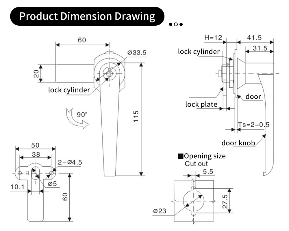 A17-1-1 Locking handle Lever handle lock 第2张-Shenglihua Lock Co., Ltd.