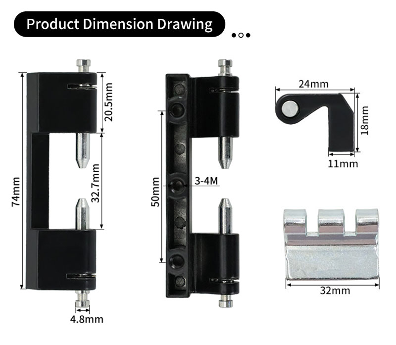 CL201-2 black zinc alloy hinge Hinge 第2张-Shenglihua Lock Co., Ltd.