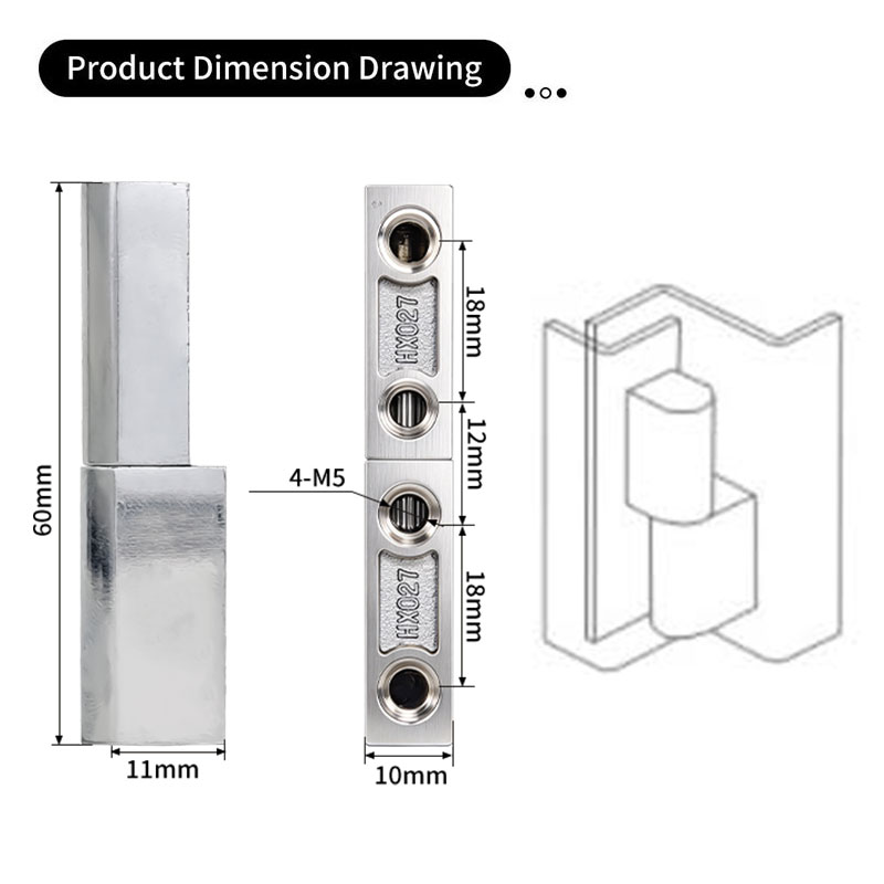 CL027 Zinc alloy hinge with M5 screw hole Hinge 第2张-Shenglihua Lock Co., Ltd.